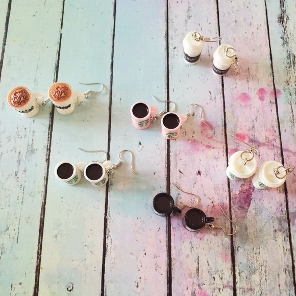 6 Pairs Starbucks Coffee Cup Earrings Set! ☕ - Picture 7 of 7